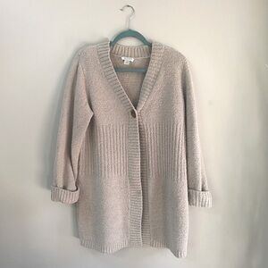 Christopher & Banks Long Cream Cardigan Sweater Size Large